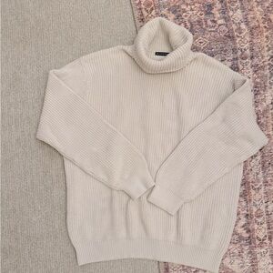BRANDY MELVILLE oatmeal turtleneck cotton blend sweater